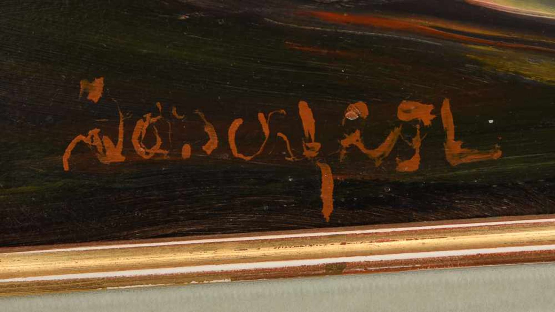 GEORG ALBERT DORSCHFELDT:"ROSENSTRAUSS", Öl auf Karton, gerahmt und signiert Georg Albert - Image 3 of 4