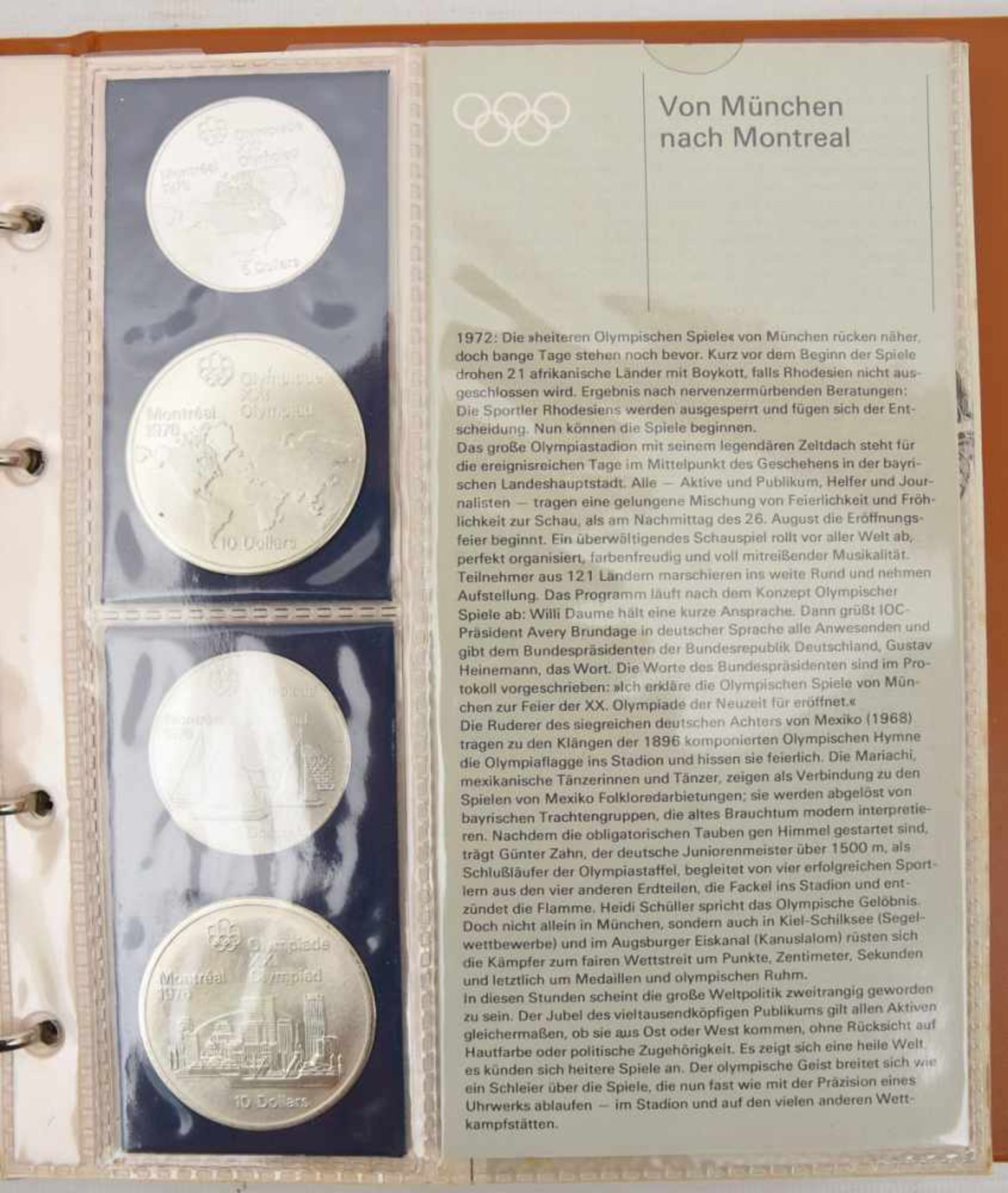 OLYMPIA MÜNZEN, Montreal 1976 Sammelalbum (18) Sammelband der olympischen Münzen von 1976. - Bild 14 aus 14