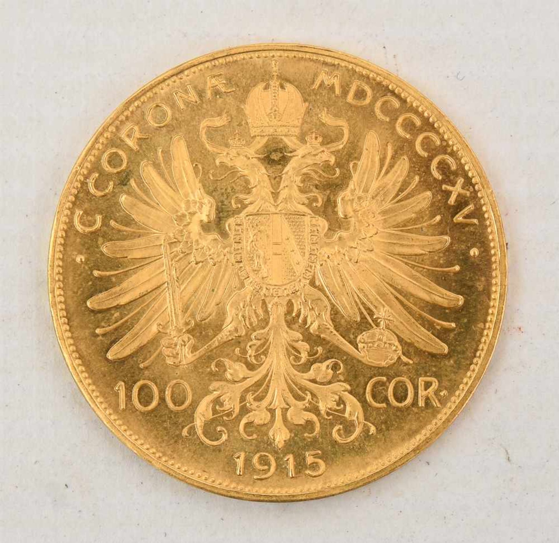 GOLDMÜNZE, 100 Corona 1915 Österreich Münze, Franz Joseph I (10) Material: Gold Gewicht: 33.98 g