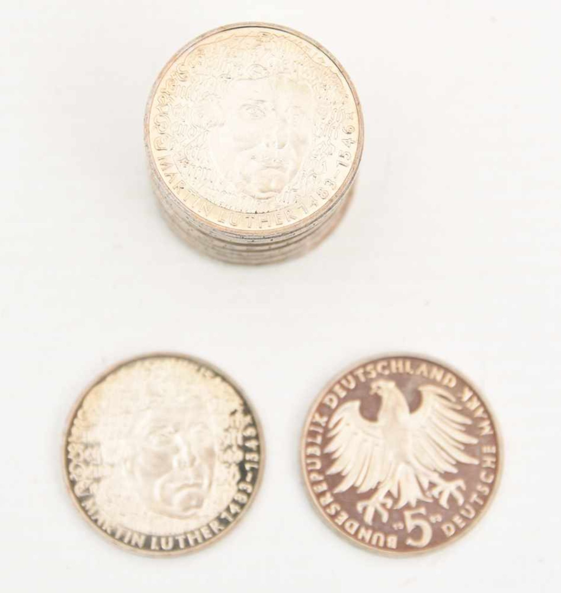 SILBER KONVOLUT, Verschiedene Münzen, 267 gramm (1) Verschiedene Silbermünzen: 5DM Silbermünzen im - Bild 13 aus 22