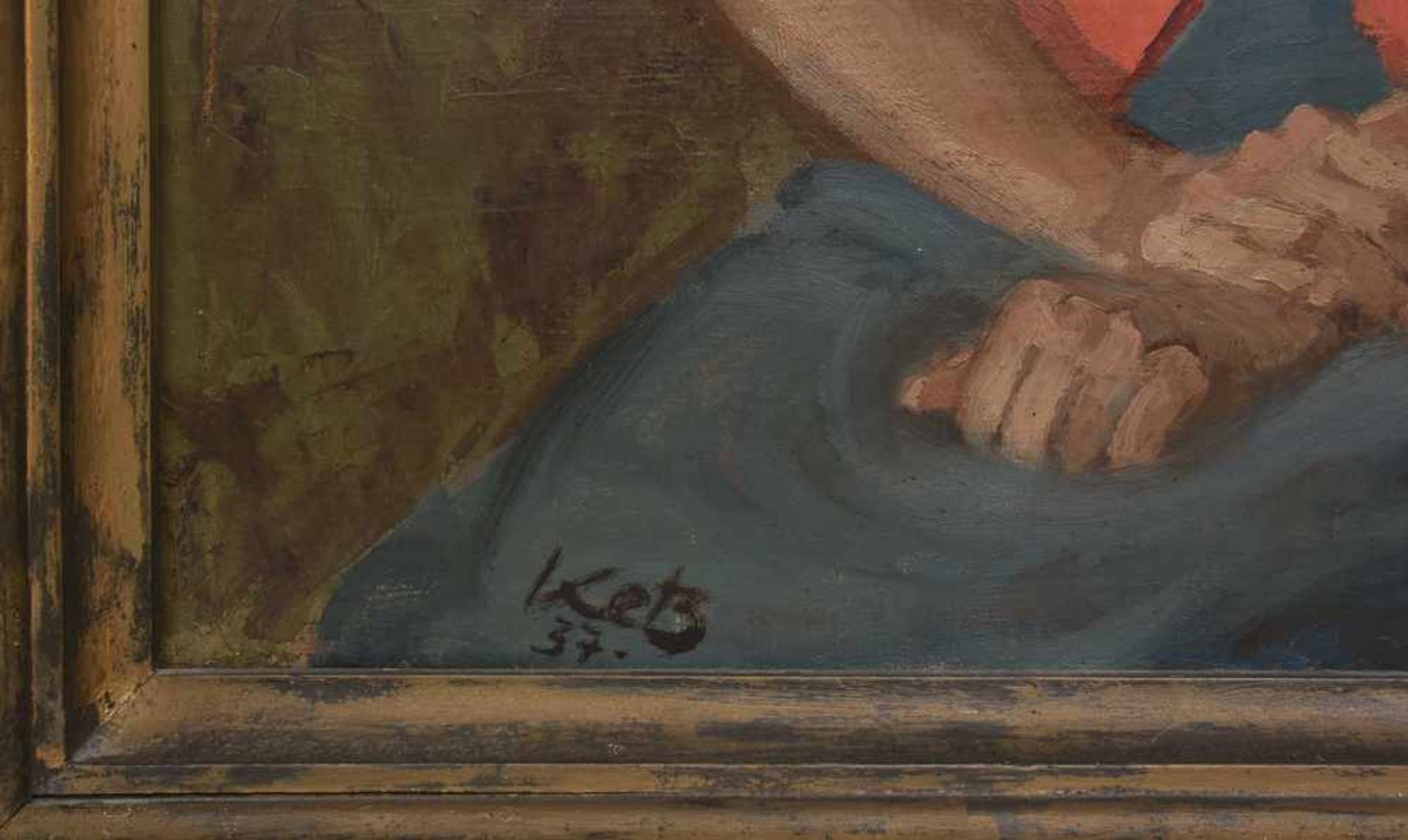 FRITZ KETZ, Portrait einer jungen Frau (Gretchen), Öl auf Leinwand, signiert, datiert und gerahmt. - Bild 2 aus 3