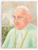 PORTRAIT PAPST JOHANNES XXIII, Öl/Leinwand, ohne Rahmen, unten links bez. „Eugen Semle“. 79 x 59