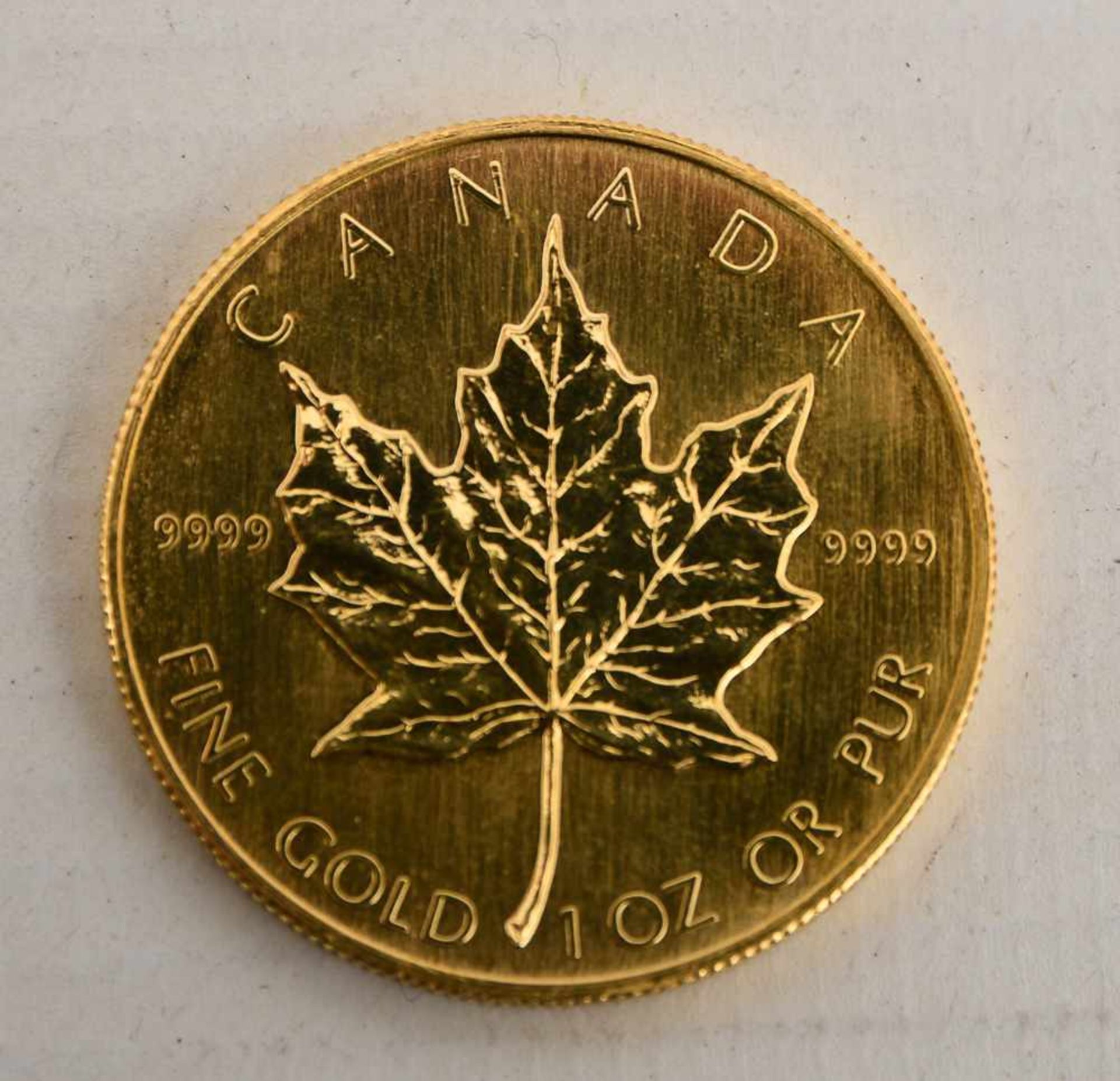 GOLDMÜNZE, MAPLE LEAF 1 UNZE, 1985 (11) 1 Unze 30,00 mm 2,80 mm 31,103 g, - Bild 2 aus 3