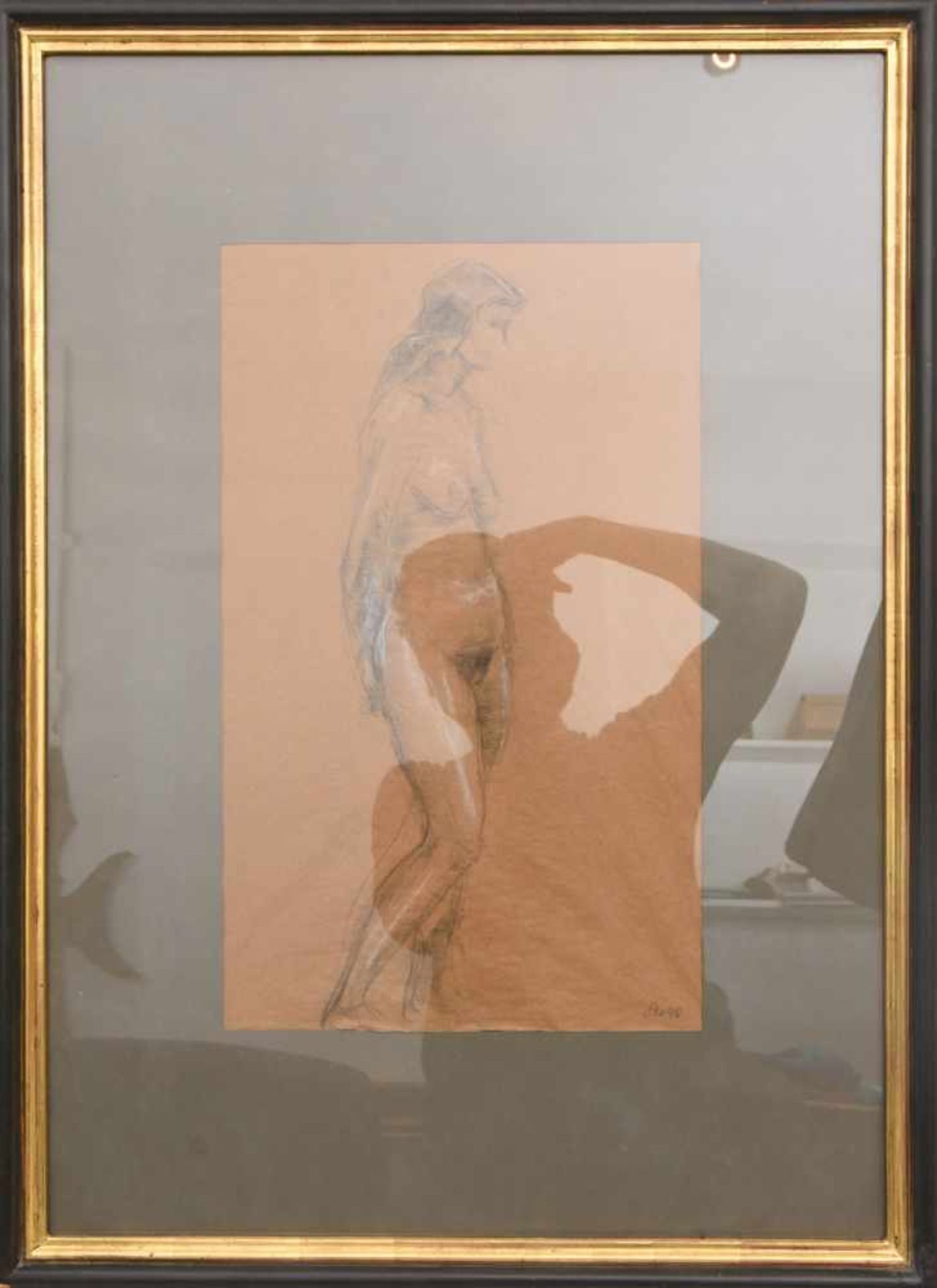 UNBEKANNTER KÜNSTLER "Frauenakt", Pastell/Graphit auf Bütte, bezeichnet mit "SM78", 75,5 x 56,5 cm. - Image 4 of 4