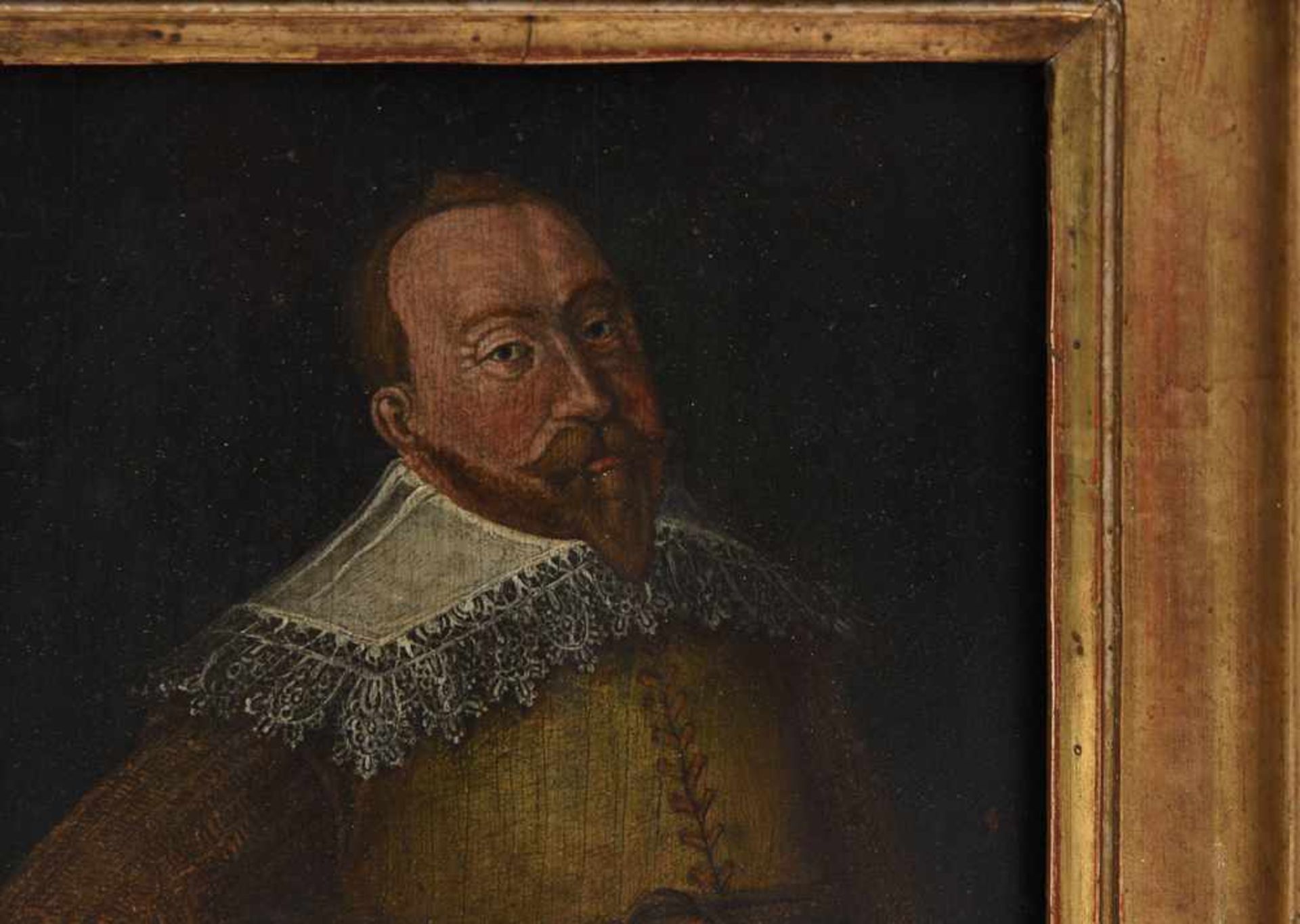 Portrait von König Gustav II Adolf von Schweden, Öl auf Holz, gerahmt, Mitte 18. Jhd.. 26 x 20,5/ 20 - Bild 2 aus 3