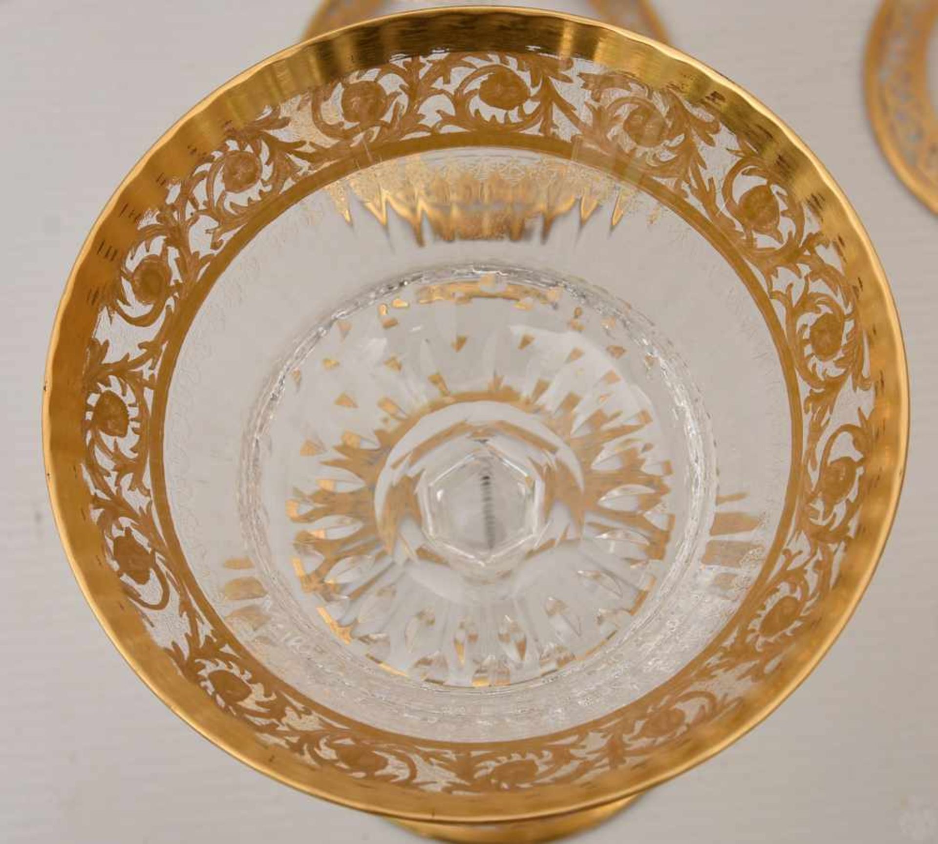SAINT LOUIS, Exklusive Kristalgläser der Serie "Thistle Gold", Frankreich, 20. Jh.In einem Guten - Bild 14 aus 26