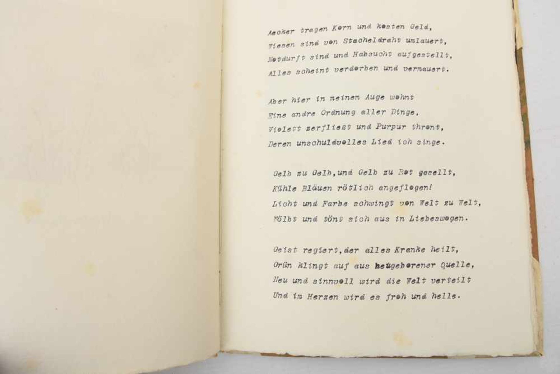 HERMANN HESSE, Gedichte-Originalmanuskript mit Aquarellen. Deutschland, Januar, 1919.Auf der - Image 25 of 27