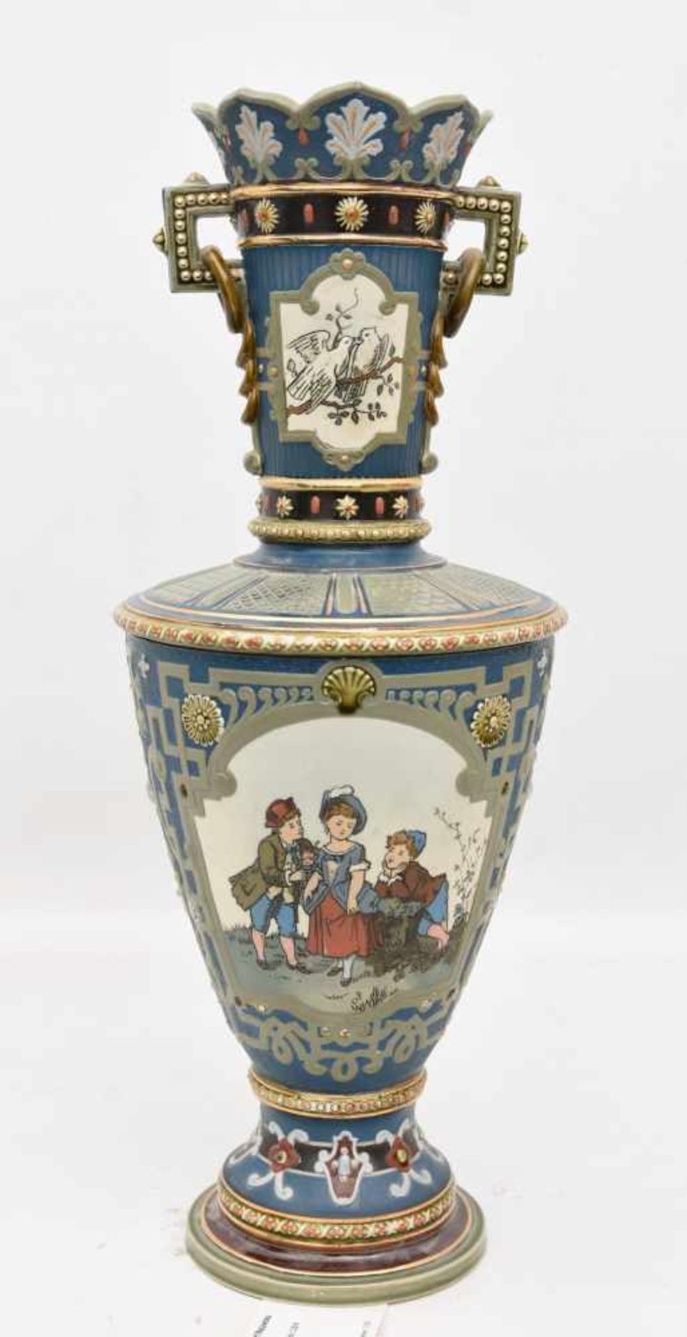 METTLACH, Villeroy & Boch, Art Nouveau Vase, Deutschland, 1910.Dekor mit Spilenden Kindern.Keine - Bild 12 aus 13