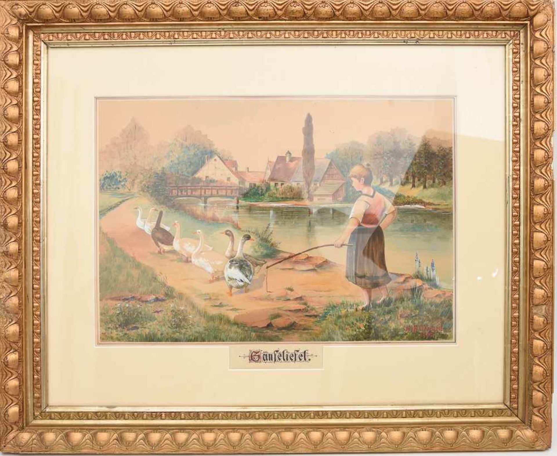 OTTO HILDEBRAND, Gänseliesel und Gänsehans, Aquarell auf Papier,gerahmt, signiert und - Image 7 of 11