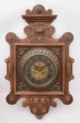 WANDUHR, Lenzkirch, Holz/ Messing, Deutschland 20. JhSehr gut erhaltene Wanduhr, Quadratisch