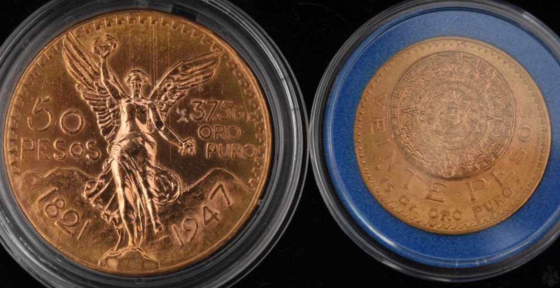 GOLDMÜNZEN, Konvolut Mexico Pesos Gold, 20. Jhd. (11)7 Münzen Mexico1 x 50 Pesos Centenario 41,667 - Bild 2 aus 9