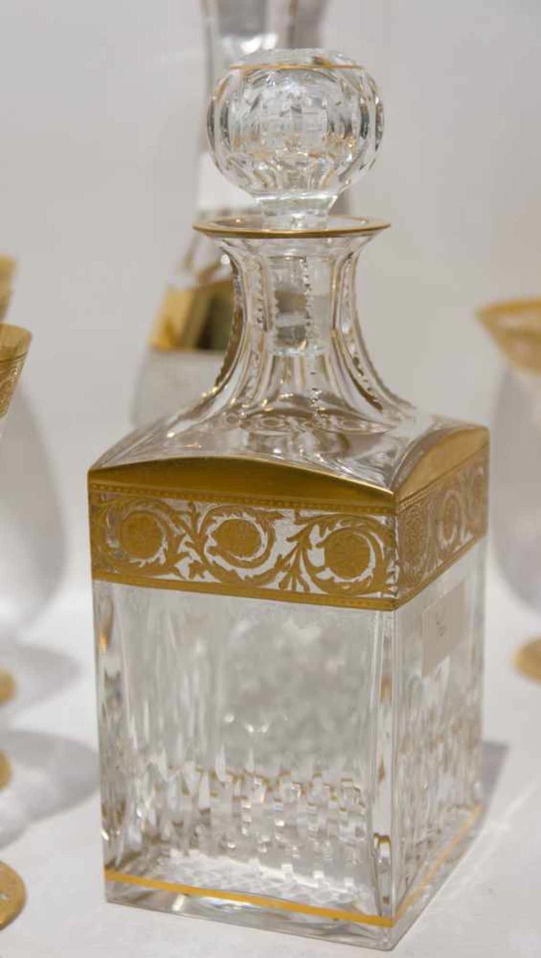SAINT LOUIS, Exklusive Kristalgläser der Serie "Thistle Gold", Frankreich, 20. Jh.In einem Guten - Bild 13 aus 26