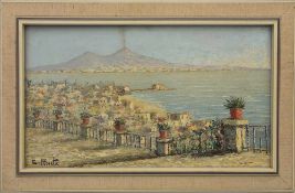 CONSTANTINO PROIETTO, "Golfo di Napoli, Villa Di Nuovo", Öl auf Leinwand, gerahmt, signiertlinks