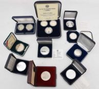 SILBERMÜNZEN, Konvolut Gedenkmünzen, 20. Jhd (12)Diverse Silbermünzen 11 Stück plus eine Elvis