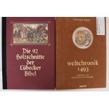 KONV. FAKSIMILE BÜCHER, Weltchronik 1493 und die 92 Holzschnitte der Lübecker Bibel. Deutschland 20.