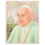 PORTRAIT PAPST JOHANNES XXIII, Öl/Leinwand, ohne Rahmen, unten links bez. Eugen Semle.79 x 59 cm.