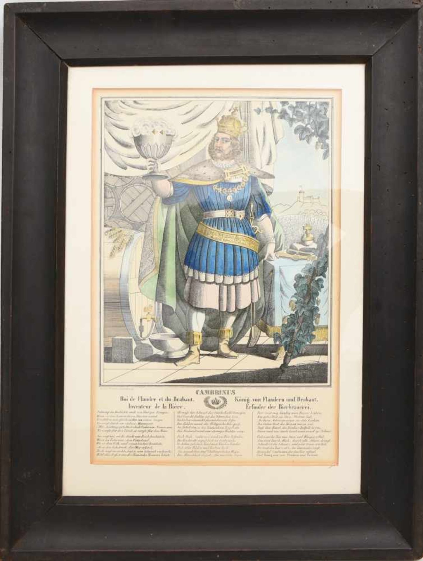 NACH FRANZ WENTZEL, COLORIERTE LITHOGRAPHIE, hinter Glas gerahmt, 19. JhdMaße: 40 x 54Leichte