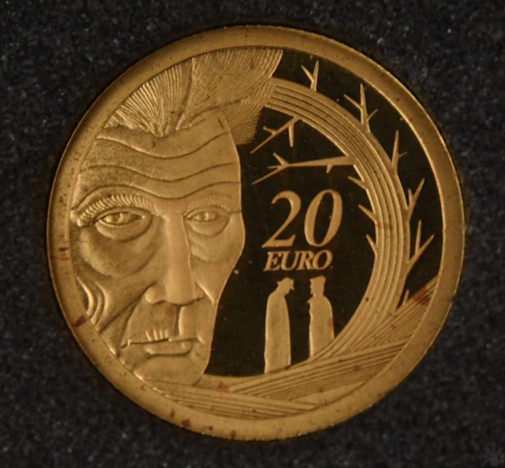 MÜNZANHÄNGER, Die kleinsten Goldmünzen der Welt, mit 14 Karat Kette, 20. Jhd. (13)1x Münzanhänger - Bild 2 aus 6