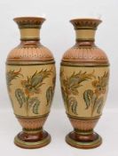 METTLACH, Zwei Große Vasen, Deutschland, 20. JhZwei große Mettlach-Vasen mit Villeroy & Boch