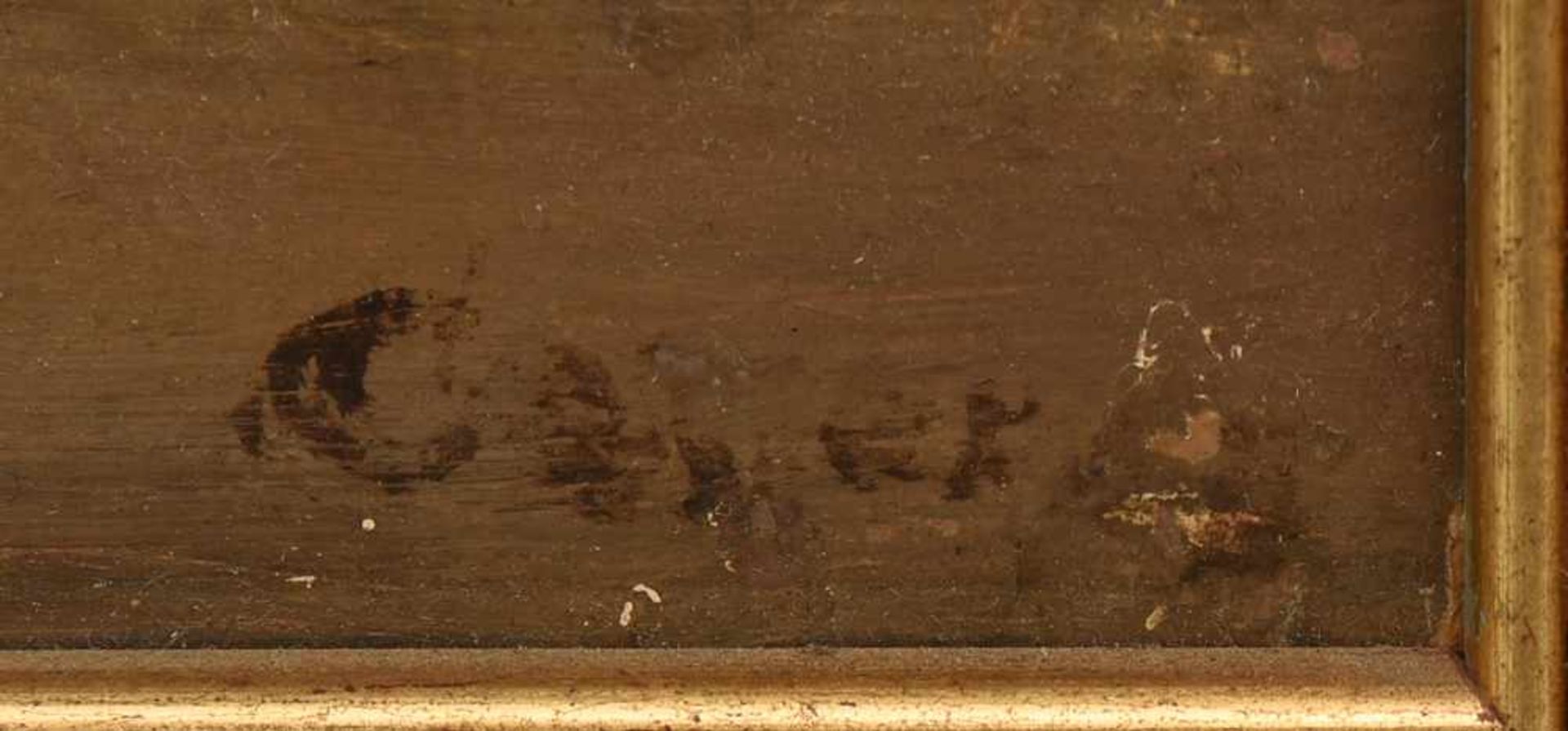 CAUER, Wendegemälde, Öl auf Platte, gerahmt, signiert beidseitigFrau am Schreibtisch, unleserlich - Image 5 of 5