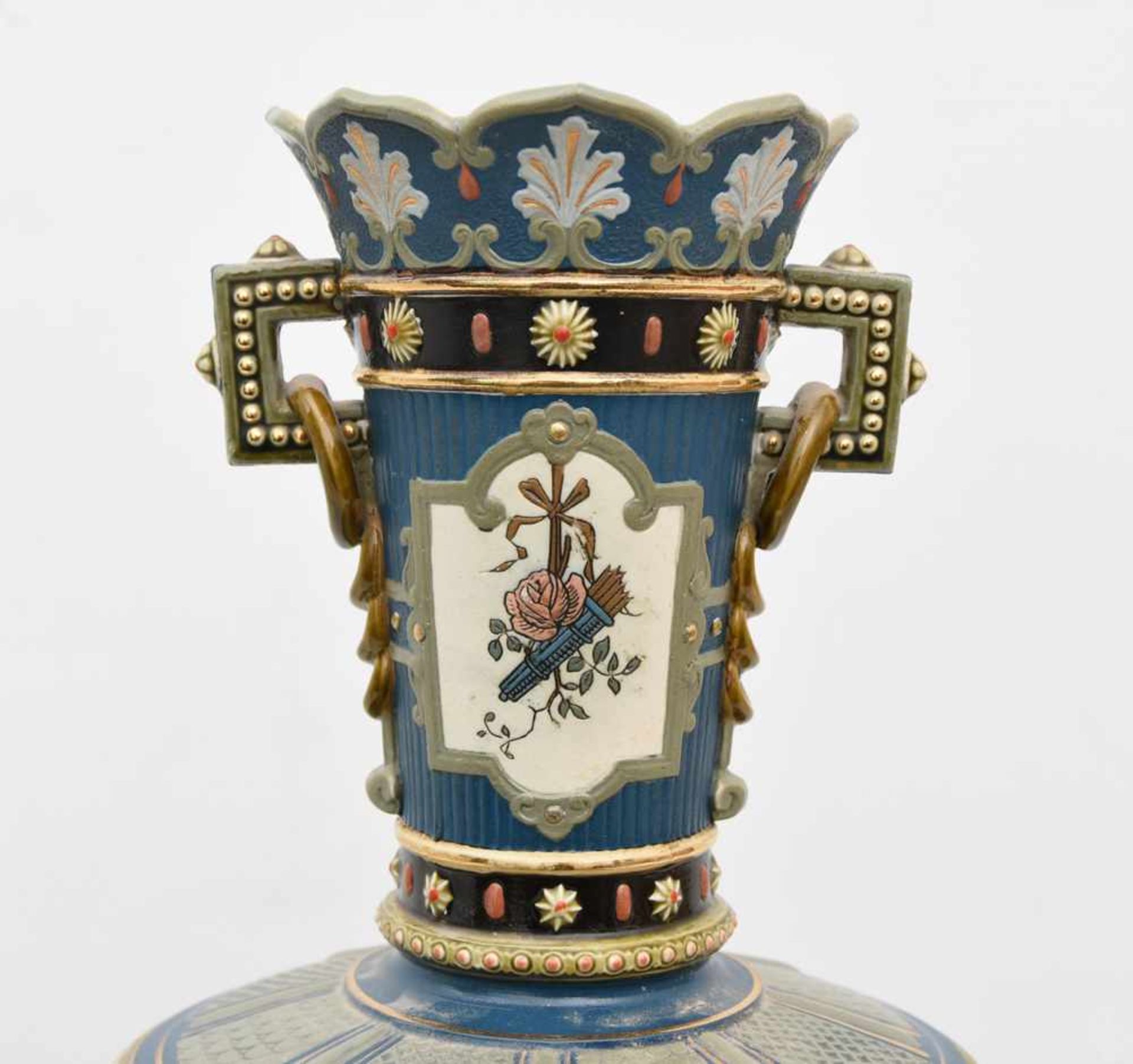 METTLACH, Villeroy & Boch, Art Nouveau Vase, Deutschland, 1910.Dekor mit Spilenden Kindern.Keine - Bild 8 aus 13