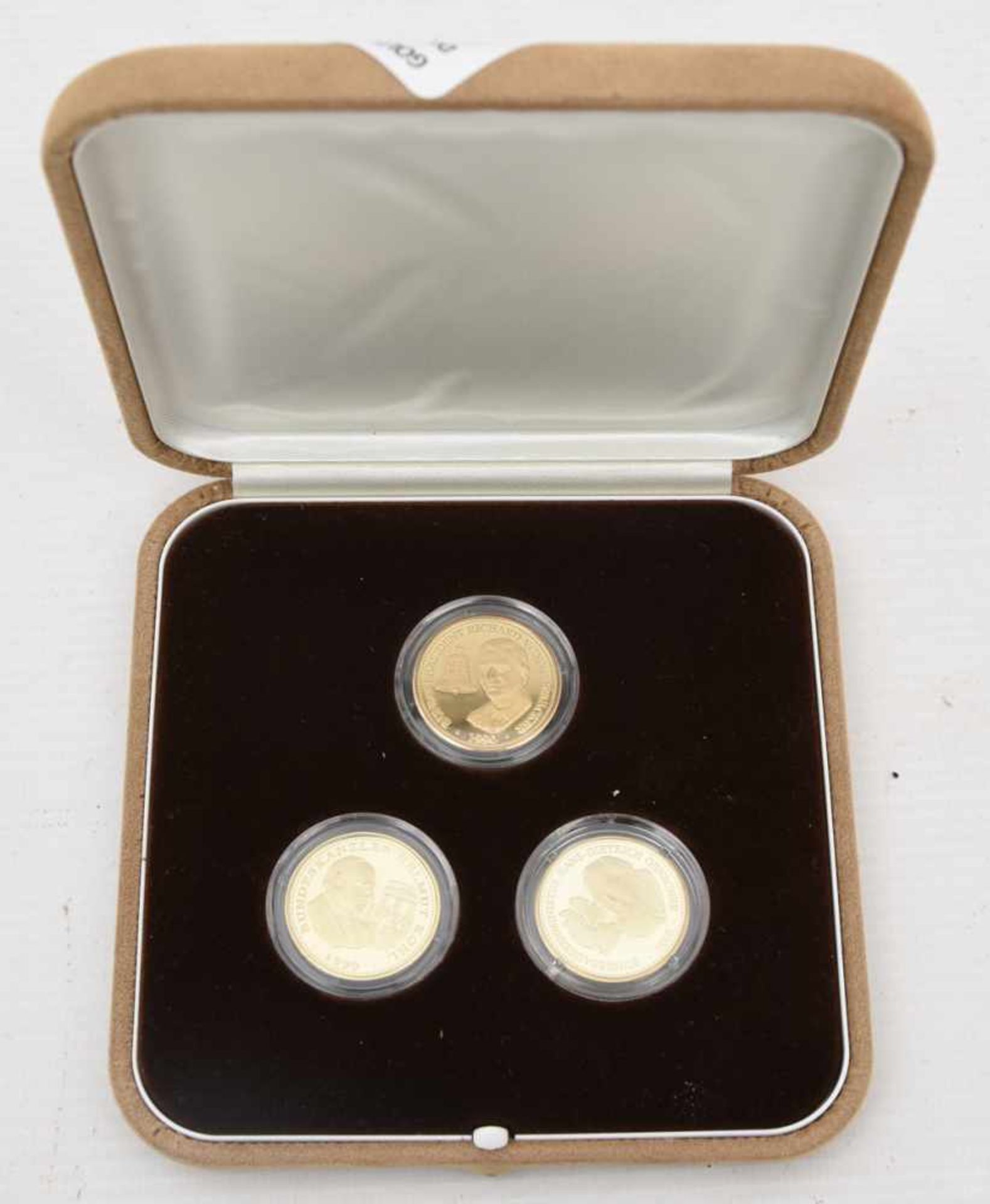GOLDMÜNZEN, 3 Gedenkmünzen, 14 Karat, Deutschland, 1995 (15)Gedenkmünzen geprägt mit dem