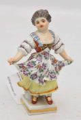 MEISSEN FIGURINE, Tanzendes Mädchen, Deutschland, 1989.Auf Quadratischem , gold umrandetem Sockel