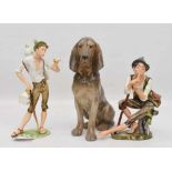 KONV. Hund von Royal Copenhagen und Zwei Kaiser Figurinen, Deutschland/Dänemark 20. Jhd.Alle drei