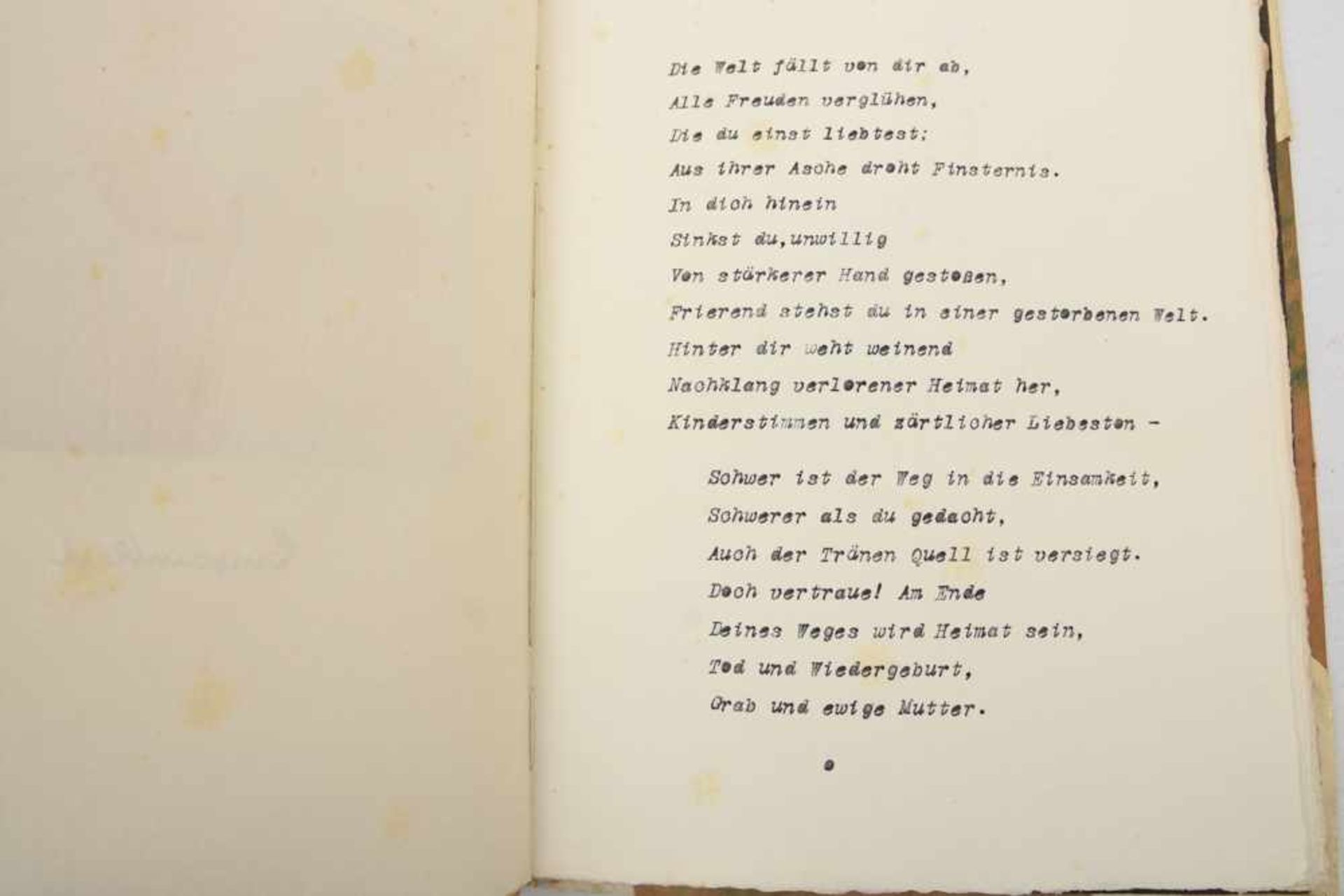HERMANN HESSE, Gedichte-Originalmanuskript mit Aquarellen. Deutschland, Januar, 1919.Auf der - Image 27 of 27
