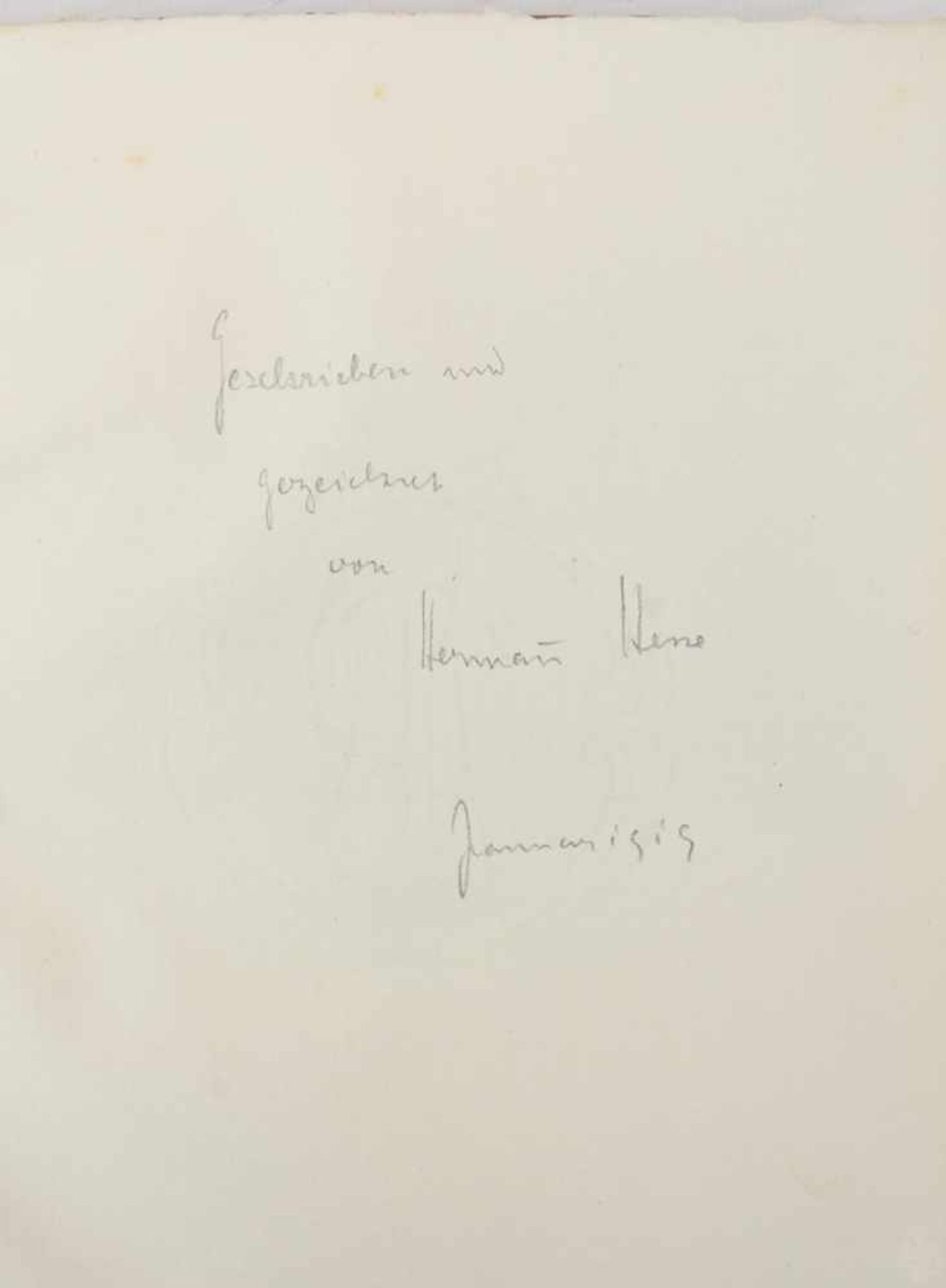 HERMANN HESSE, Gedichte-Originalmanuskript mit Aquarellen. Deutschland, Januar, 1919.Auf der - Image 20 of 27