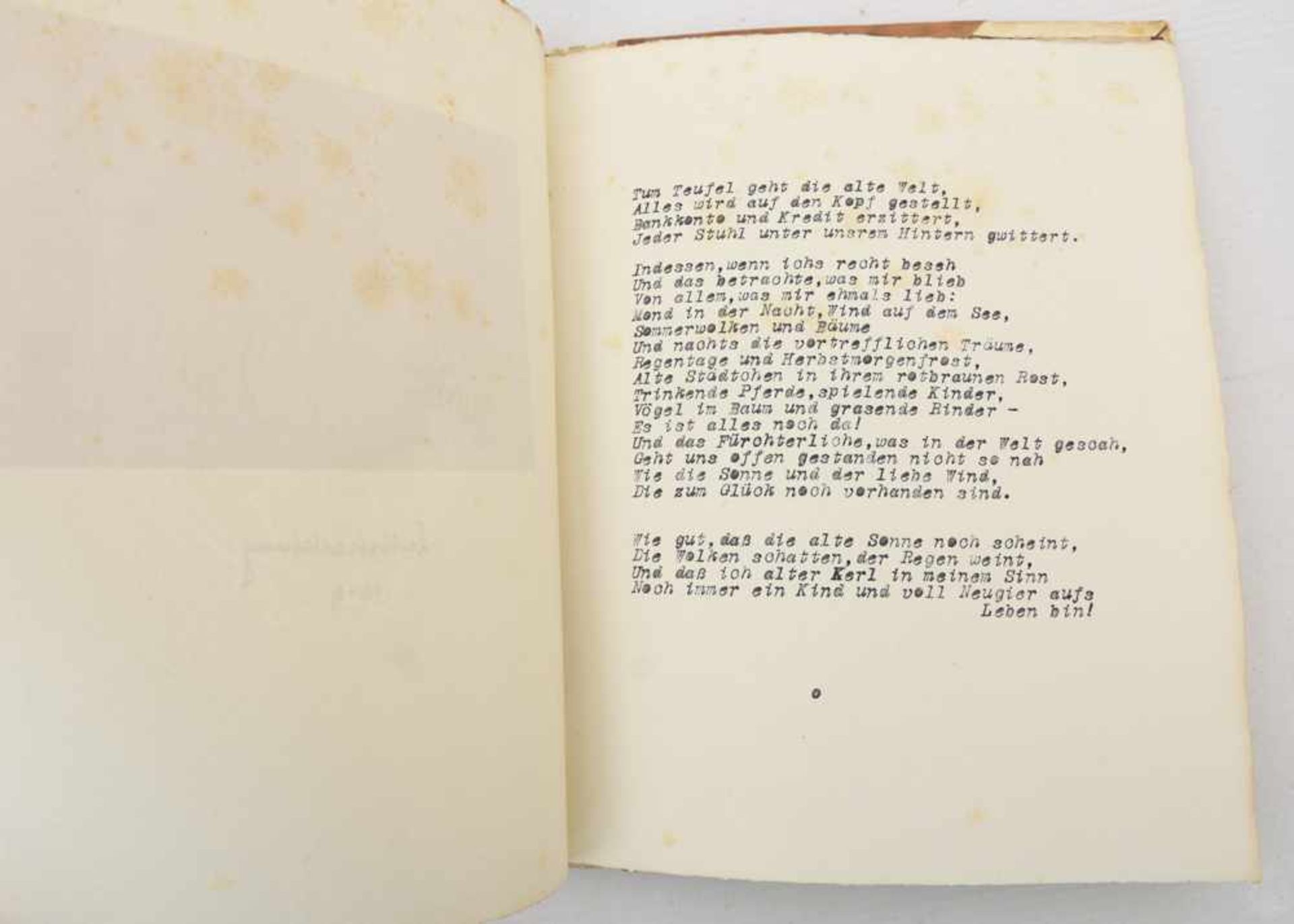 HERMANN HESSE, Gedichte-Originalmanuskript mit Aquarellen. Deutschland, Januar, 1919.Auf der - Image 2 of 27