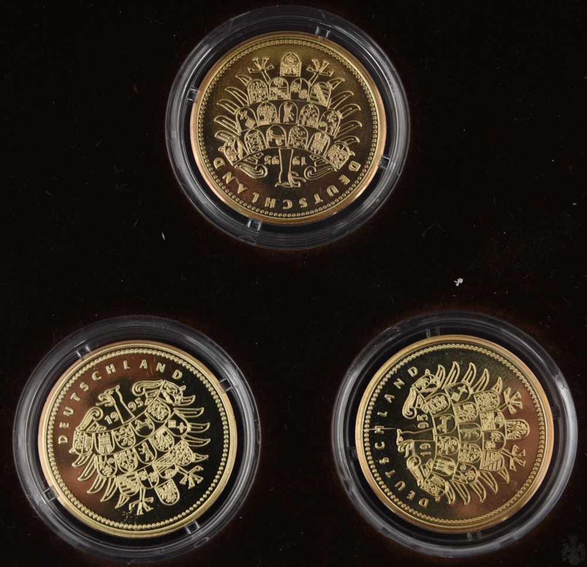 GOLDMÜNZEN, 3 Gedenkmünzen, 14 Karat, Deutschland, 1995 (15)Gedenkmünzen geprägt mit dem - Bild 3 aus 3
