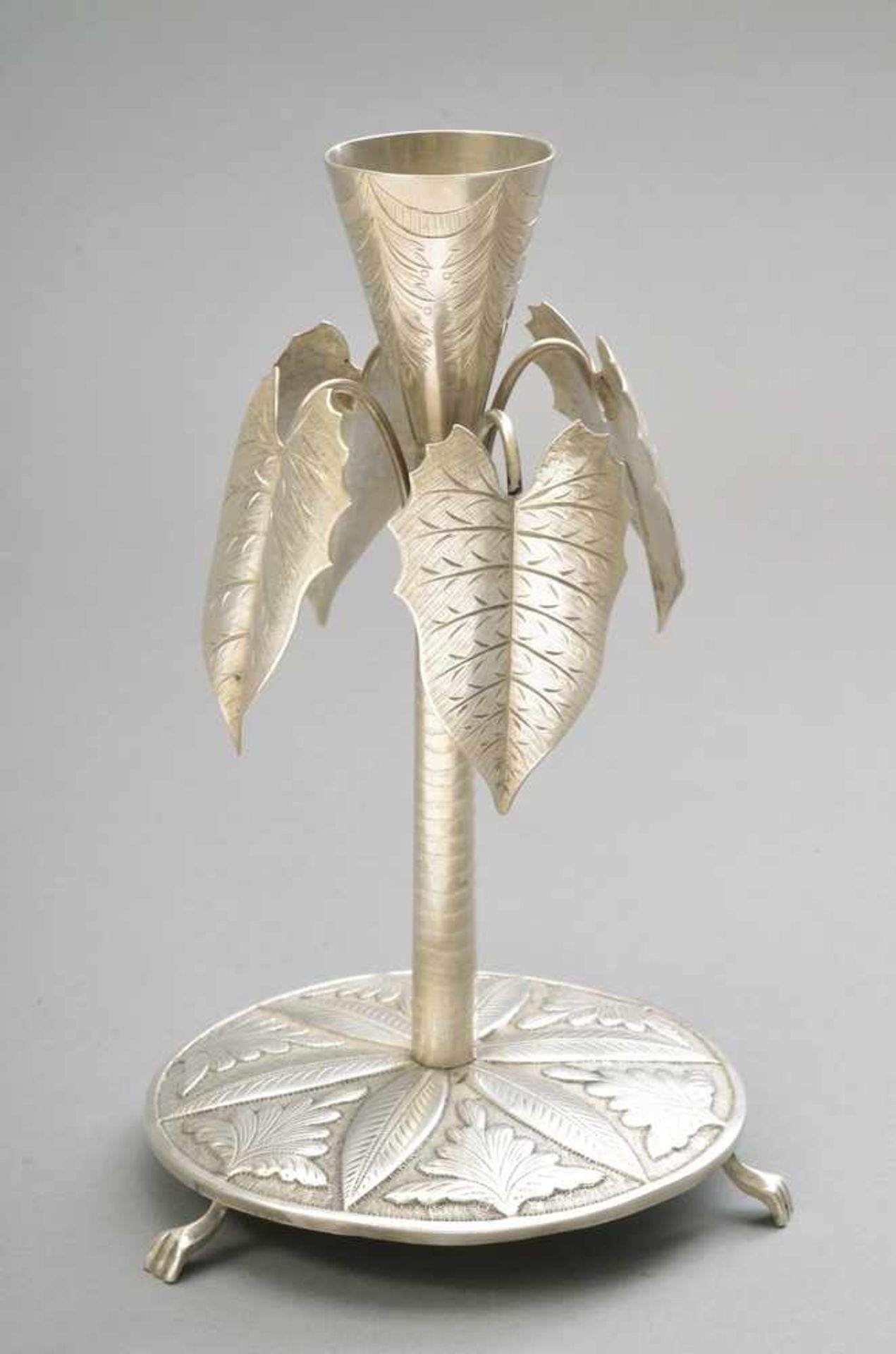 Paliteiro "Palme", Ende 19.Jh., Silber (ungepunzt), 214g, H. 19,5cm, kl. Druckstellen