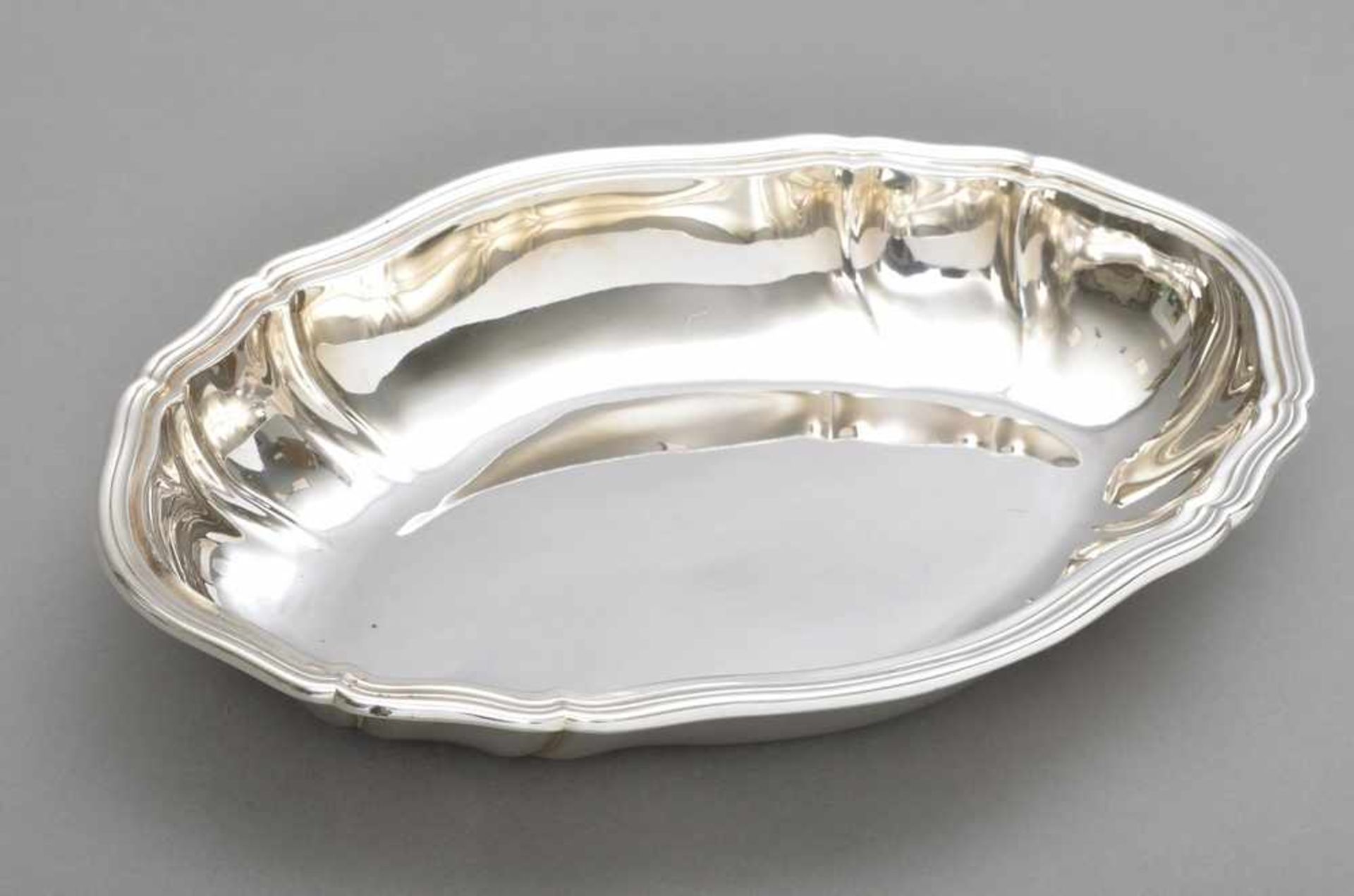 Ovale Schale "Chippendale", Gebr. Kühn, um 1930, Silber 800, 315g, 26x19cm
