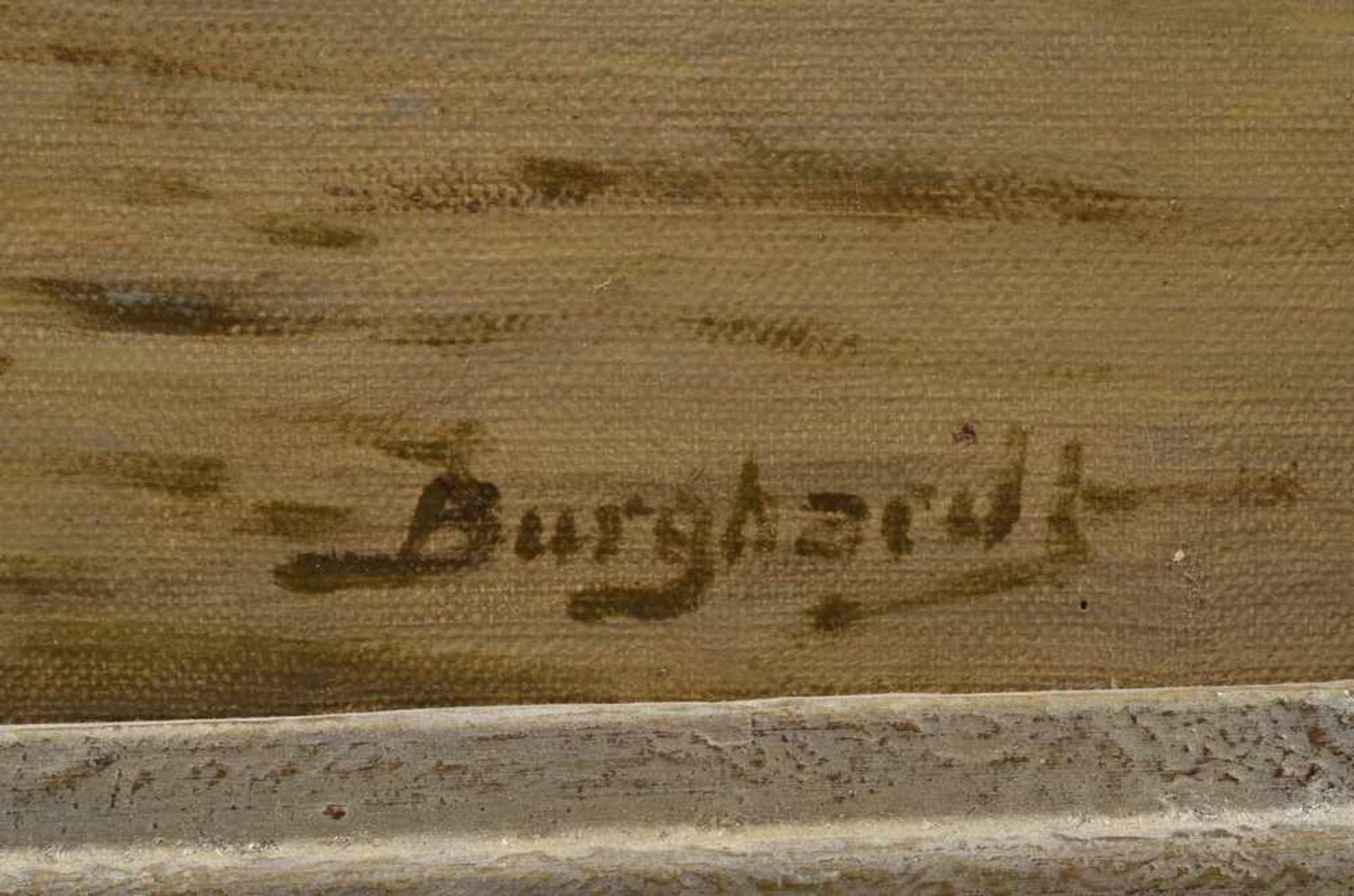 Burghardt, Gustav Paul (1875-1955) "Dampfer vor den Landungsbrücken", Öl/Leinwand, u.r.sign., - Bild 3 aus 4