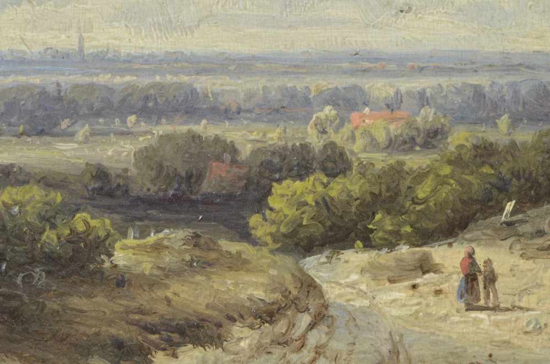 Kluyver, Pieter Lodewijk Francisco (1816-1900) "Weite Landschaft" Öl/Holz, u.r.sign., 13,5x17,5cm ( - Bild 5 aus 5