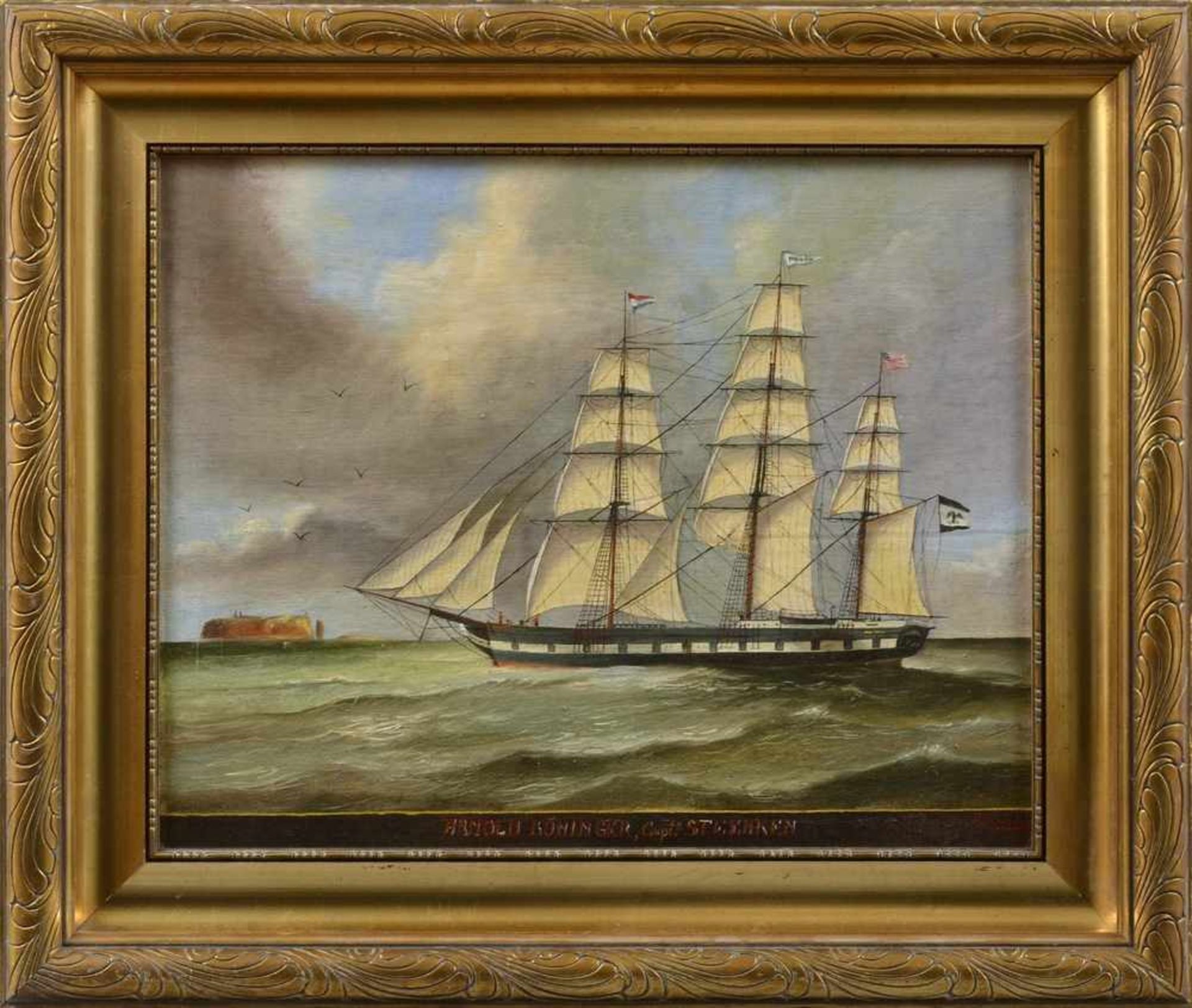 Kapitänsbild "Vollschiff Arnold Böninger, Duisburg, erbaut 1852 in Bremen-Vegesack, Capt. Steenken", - Bild 2 aus 5
