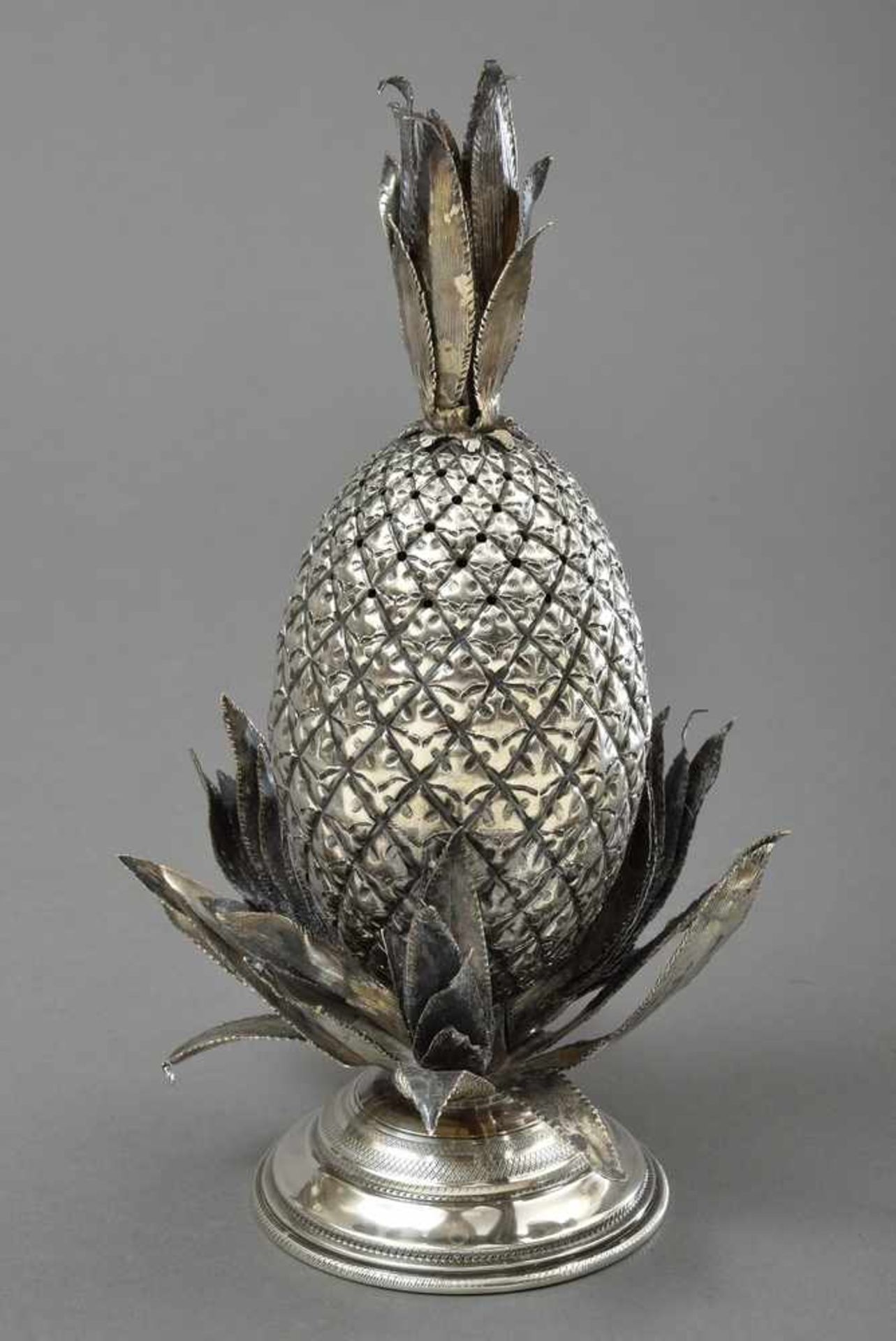 Paliteiro "Ananas", Porto/Portugal 19.Jh., Silber, 413g, H. 22cm, etw. defekt