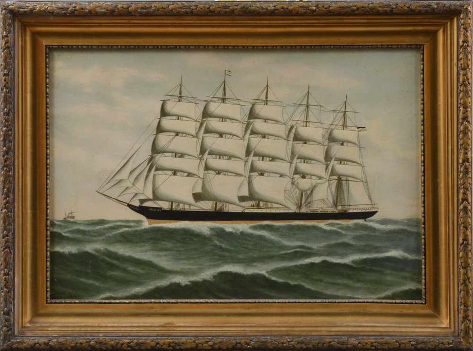 Arnesen, Vilhelm (1865-1945) "Fünfmast-Vollschiff Preussen, 1902 auf der Werft Johann C. Tecklenburg - Bild 2 aus 3