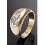 GG 585 Bandring mit 3 Brillanten (zus. ca. 1,00ct, SI), 8,9g, Gr. 62 GG 585 ring with 3 brilliant-