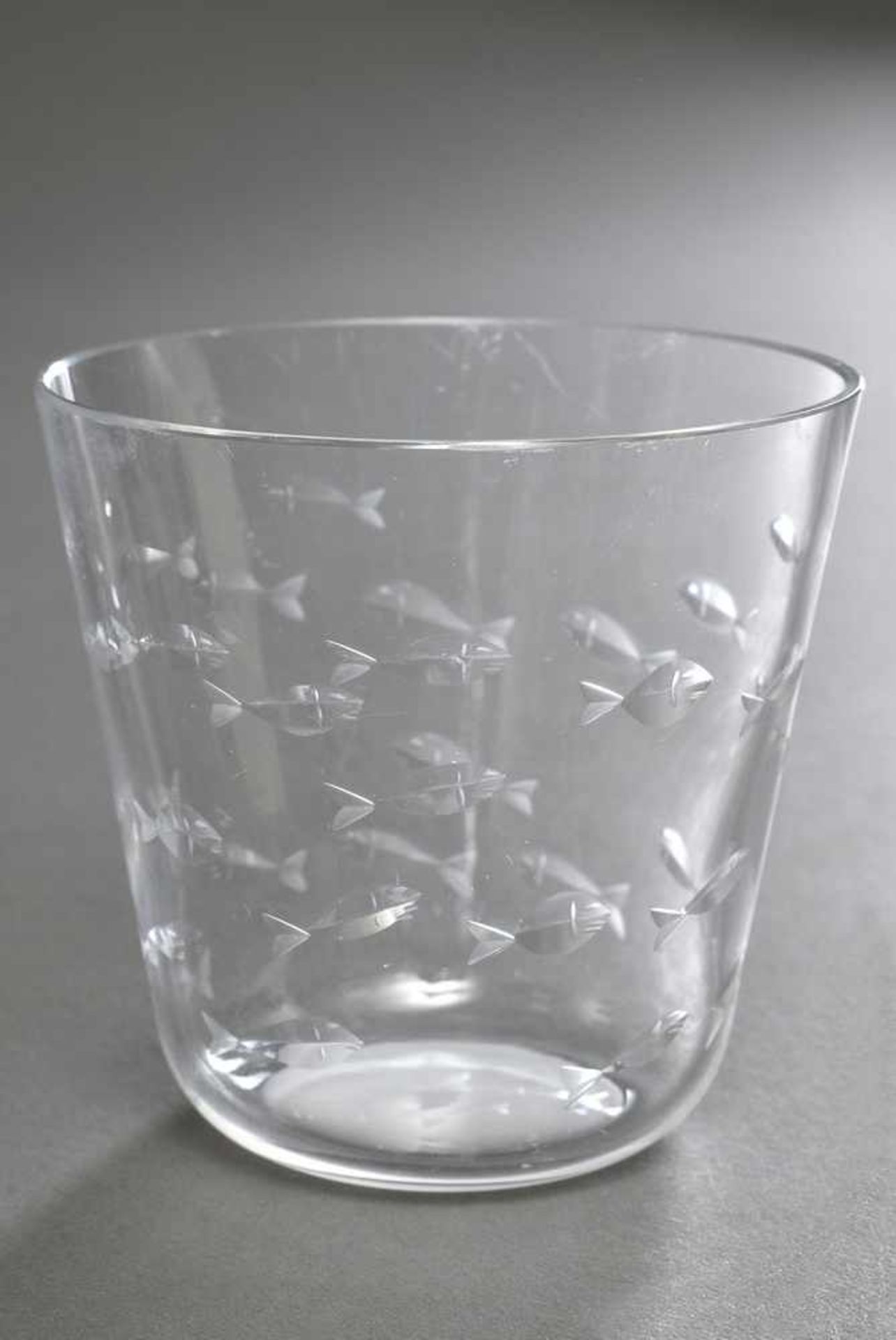 Farbloses Rotter Glas "Fische", H. 8cm Colorless Rotter Glass ''Fish'', H. 8cm