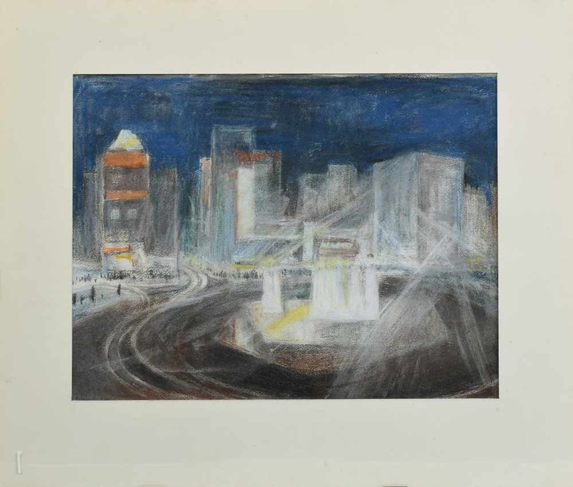 Scheinhammer, Otto (1897-1982) "Großstadt", Pastell, unsign., 32,5x47cm (m.R. 50x65cm) Scheinhammer, - Bild 2 aus 2