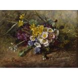 Peters, Anna (1843-1926) "Frühlingsblumen", Öl/Leinwand, u.l.sign., 16x22cm (29,5x34,5cm) Peters,