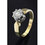 GG 585 Ring mit Brillant Solitär (ca. 1,00ct, PI), 4,5g, Gr. 60,5 GG 585 ring with brilliant