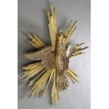 Sakralschnitzerei "Heiliger Geist", Holz farbig bemalt, 18./19.Jh., H. 48,5cm, fragmentarisch