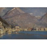 Kips, Erich (1869-1945) "Riva am Gardasee", Öl/Malpappe, verso Nachlassstempel, 50x35cm (m.R.