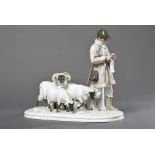 Meissen Gruppe "Schäfer mit 3 Schafen", Entw. Otto Pilz 1908, RM: Y155/PM: 53, 35x43x18,5cm, 1