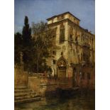 Begas Parmentier, Luise von (1850-1920) "Venezianischer Palast", 1874, Öl/Holz, unten links sign./