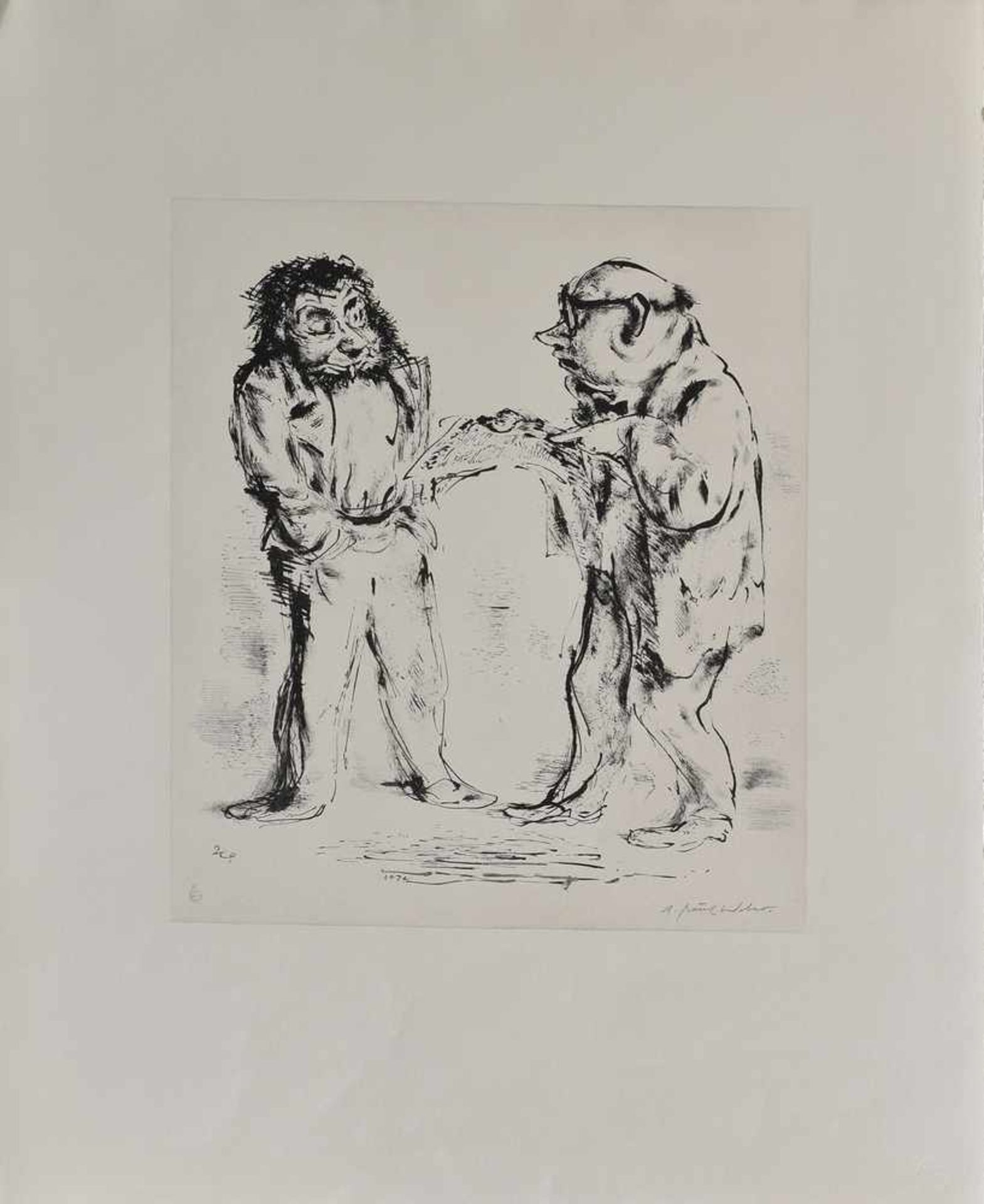 6 Diverse Weber, A. Paul (1893-1980) "Menschendarstellungen", Griffelkunst, u.r.sign., 66x54cm, - Image 4 of 7