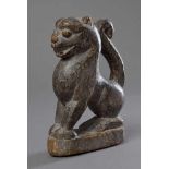 Indisches Holzfragment "Löwe", H. 20cm, etw. ber. Indian wood fragment ''lion'', H. 20cm, slightly